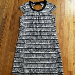 Kate Spade Silk Black Ivory Pattern Dorothy Shift Dress Sz 4